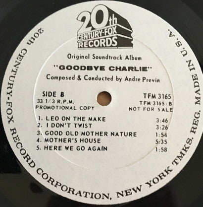 André Previn : Goodbye Charlie (Original Soundtrack Album) (LP, Album, Mono, Promo)