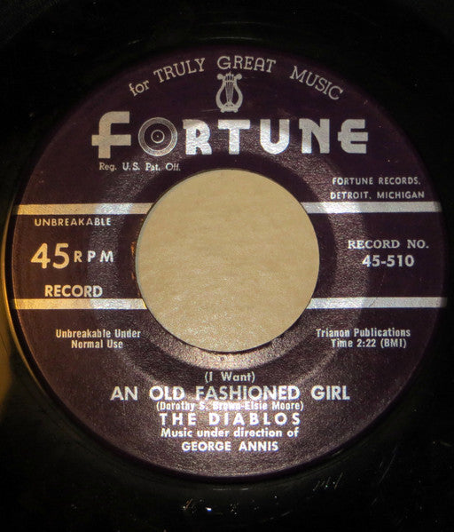 The Diablos Featuring Nolan Strong : Adios, My Desert Love / (I Want) An Old Fashioned Girl (7", Single)