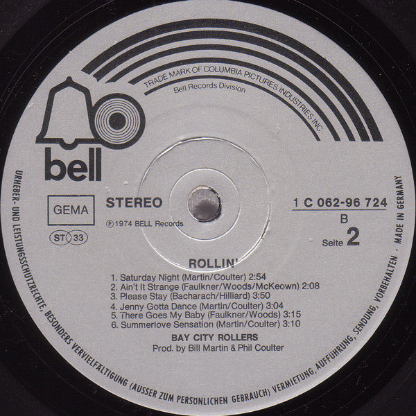 Bay City Rollers : Rollin' (LP, Album, RE, Gat)