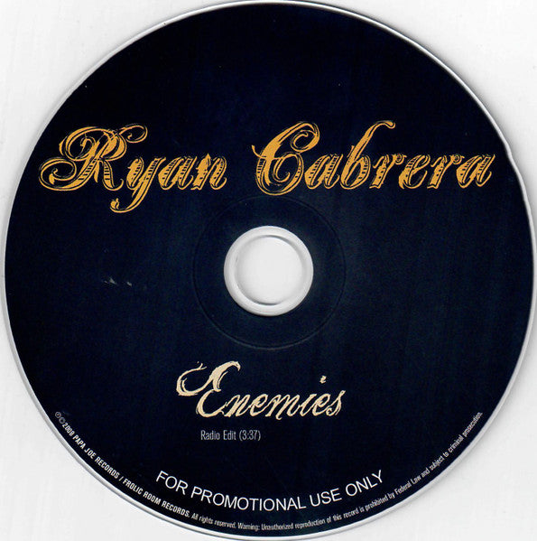 Ryan Cabrera : Enemies (CD, Single, Ltd, Promo)