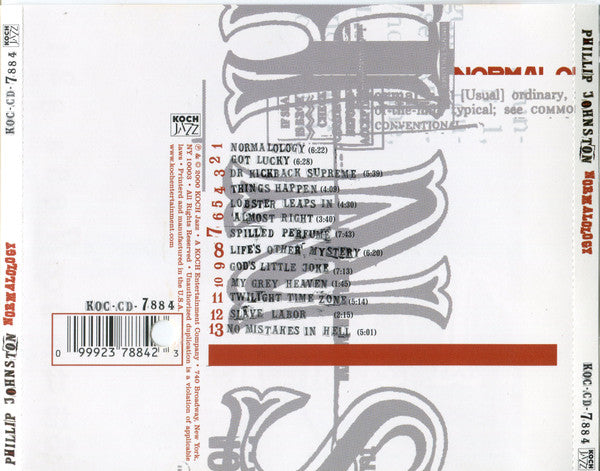 Phillip Johnston : Normalology (CD, Album)