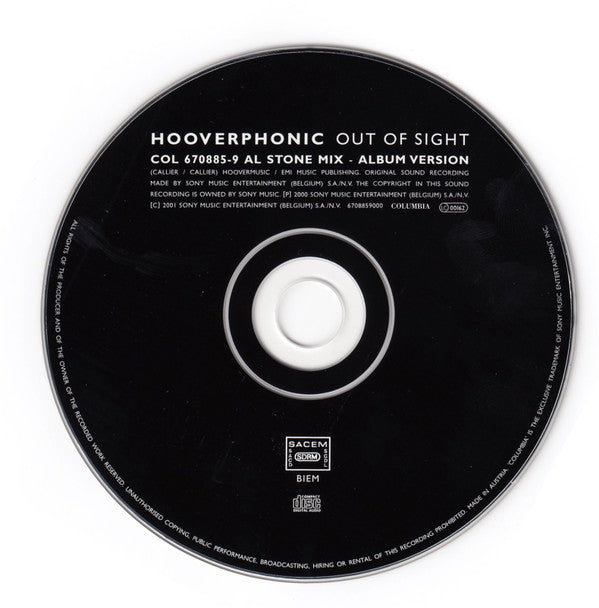 Hooverphonic : Out Of Sight (Best Friends) (CD, Single, Car)