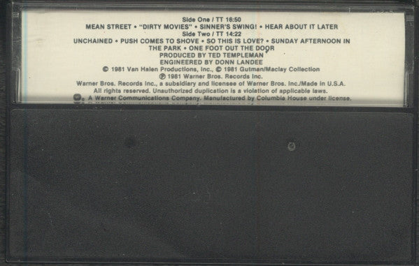 Van Halen : Fair Warning (Cass, Album, Club)