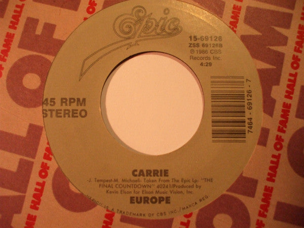 Europe (2) : The Final Countdown / Carrie (7", Single, RE)