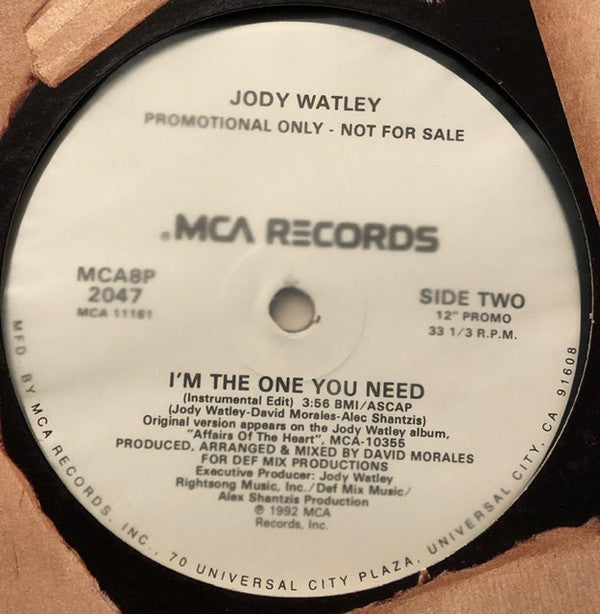 Jody Watley : I'm The One You Need (12", Promo)