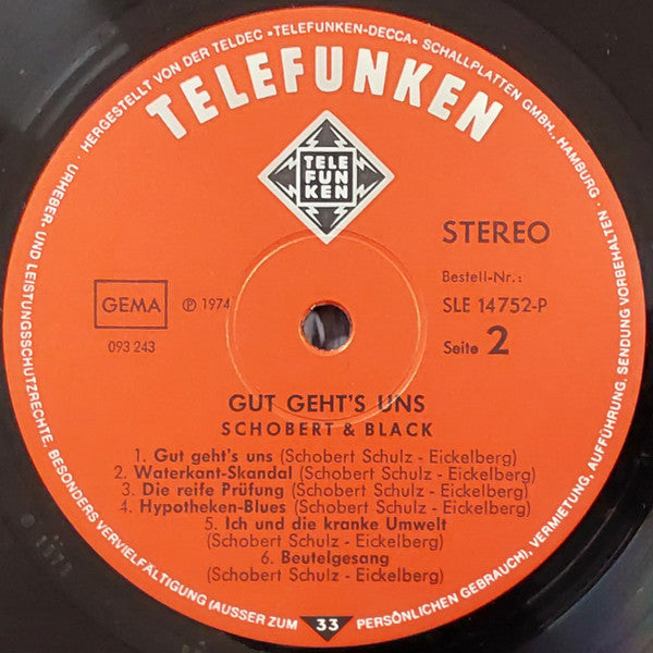 Schobert & Black : Gut Geht's Uns (LP, Album)