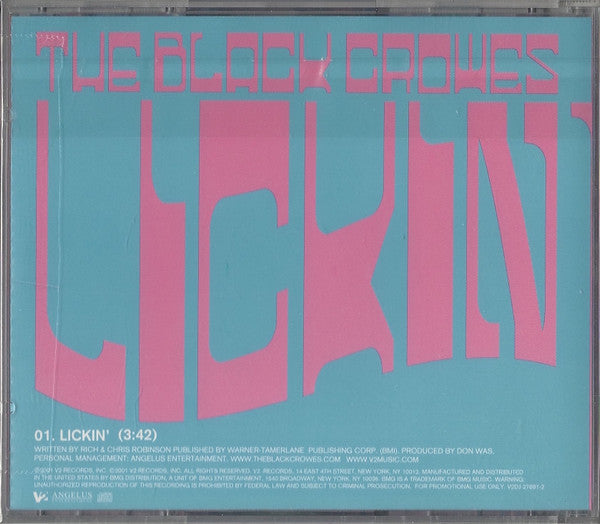 The Black Crowes : Lickin' (CD, Single, Promo)