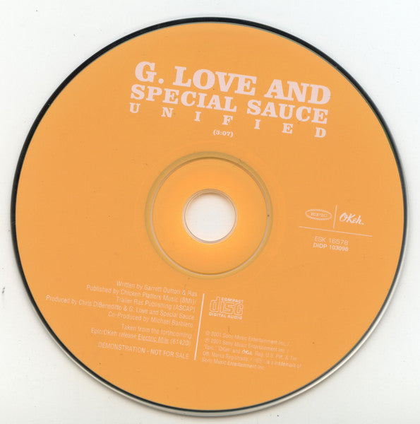 G. Love & Special Sauce : Unified (CD, Single, Promo)