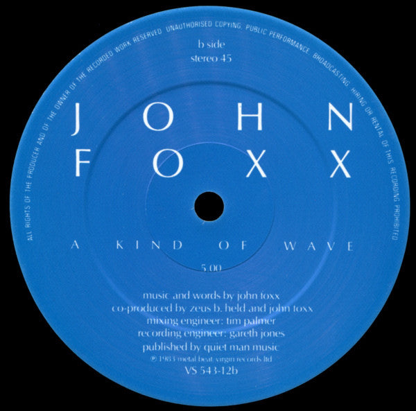 John Foxx : Endlessly (12", Single)