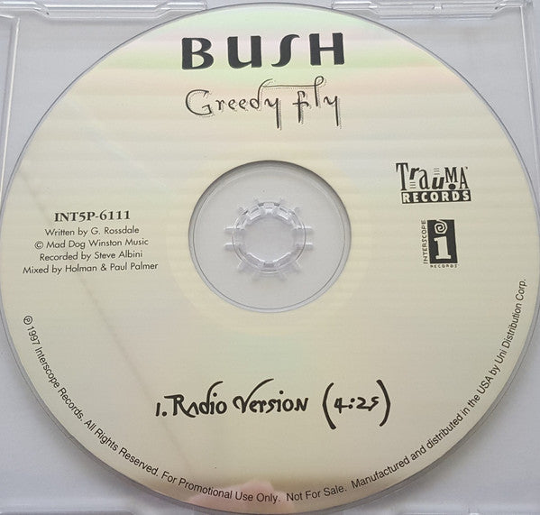 Bush : Greedy Fly (CD, Single, Promo)