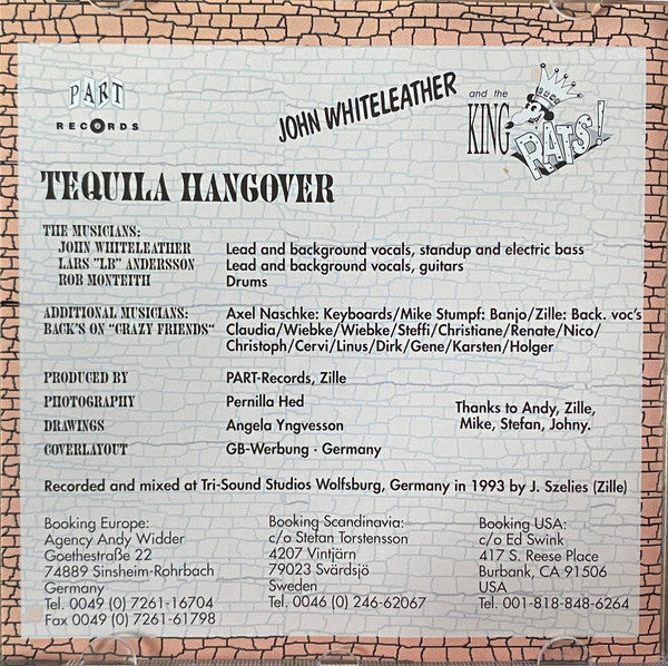 John Whiteleather And The King Rats : Tequila Hangover (CD, Album)