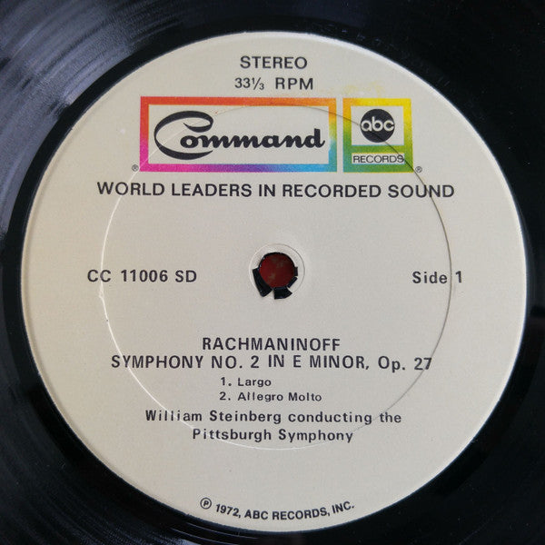 Sergei Vasilyevich Rachmaninoff, William Steinberg And The Pittsburgh Symphony Orchestra : Symphony No. 2 In E Minor, Op. 27 (LP, Album, RE)