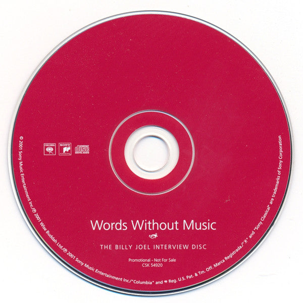Billy Joel : Words Without Music (CD, Promo)