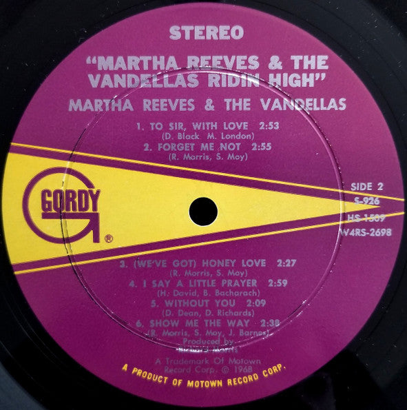Martha Reeves & The Vandellas : Ridin' High (LP, Album, Hol)