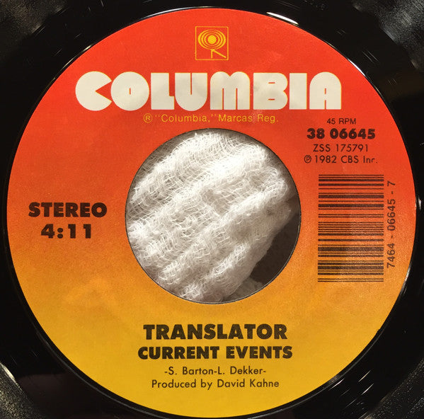 Translator (3) : Everywhere That I'm Not / Current Events (7", Single)