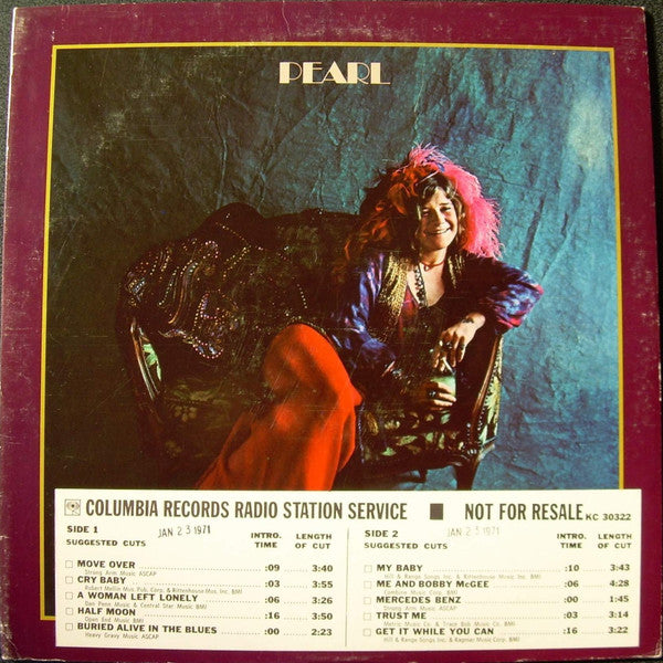 Janis Joplin : Pearl (LP, Album, San)