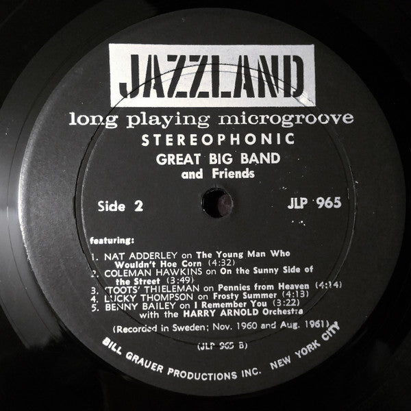 Nat Adderley, Coleman Hawkins, Lucky Thompson, The Harry Arnold Orchestra* : Great Big Band And Friends (LP, Album)