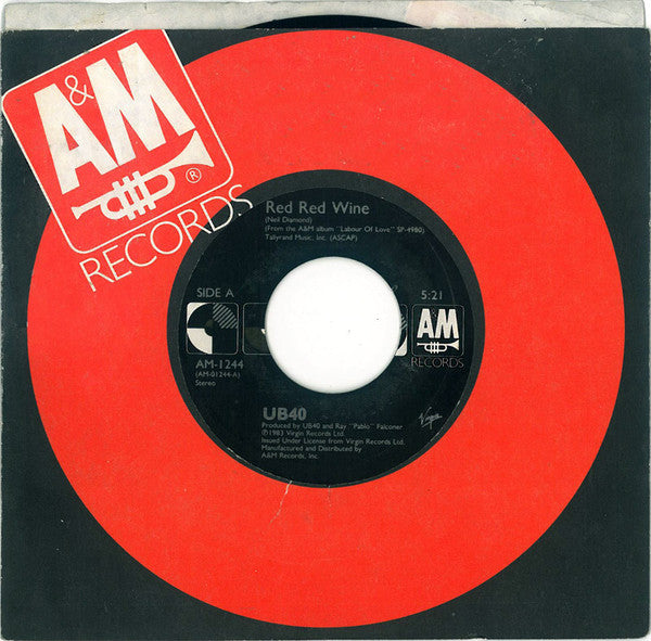 UB40 : Red Red Wine (7", Single, RE, Styrene, Car)