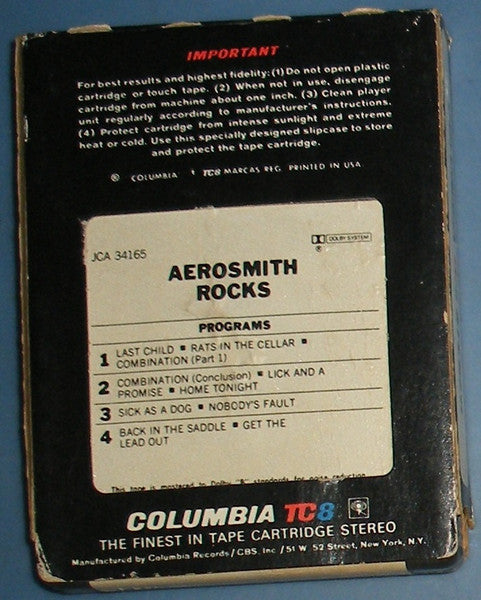 Aerosmith : "Rocks" (8-Trk, Album, Lon)