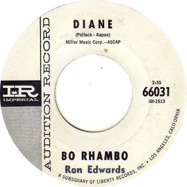 Bo Rhambo : Diane (7", Promo)