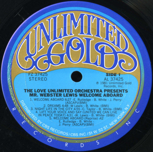 The Love Unlimited Orchestra* Presents Mr. Webster Lewis* : Welcome Aboard (LP, Album, Pit)