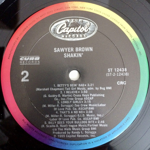 Sawyer Brown : Shakin' (LP, Album, Club, Car)