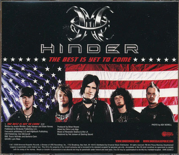 Hinder (2) : The Best Is Yet To Come (CD, Single, Promo)