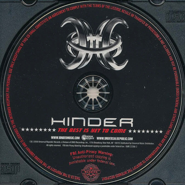 Hinder (2) : The Best Is Yet To Come (CD, Single, Promo)