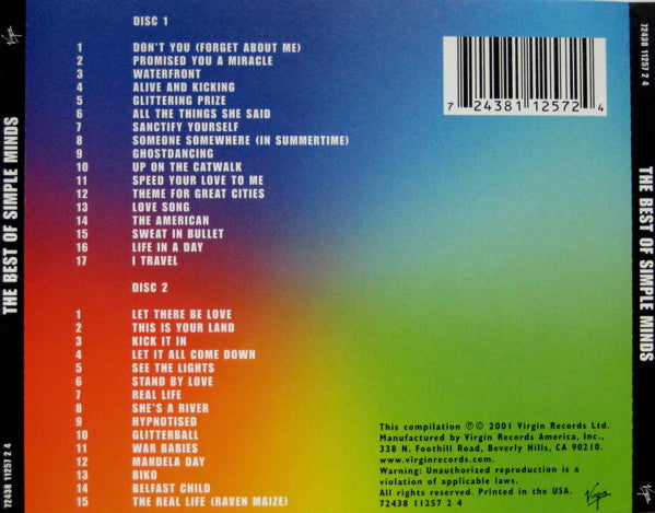 Simple Minds : The Best Of Simple Minds (2xCD, Comp, RM)