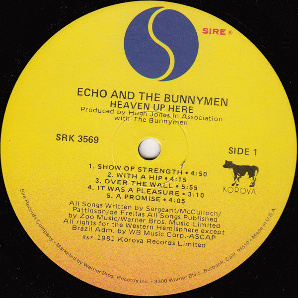 Echo & The Bunnymen : Heaven Up Here (LP, Album, Jac)