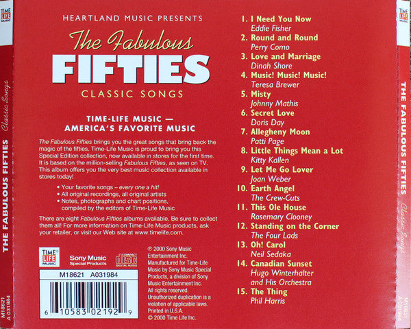 Various : The Fabulous Fifties - Classic Songs (CD, Comp, RE)