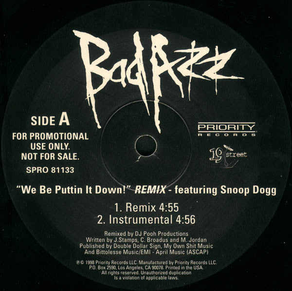Bad Azz : We Be Puttin' It Down! (Remix) (12", Single, Promo)