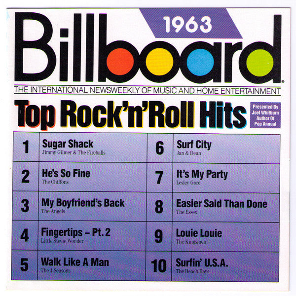 Various : Billboard Top Rock'N'Roll Hits - 1963 (CD, Comp)