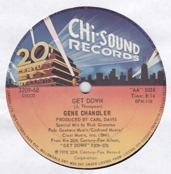 Gene Chandler : Get Down (Special Mix) (12", Single)