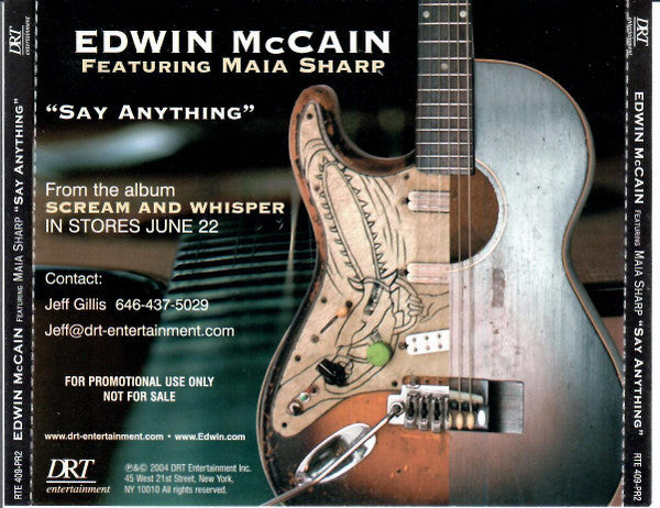 Edwin McCain Featuring Maia Sharp : Say Anything (CD, Single, Promo)