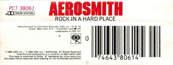 Aerosmith : Rock In A Hard Place (Cass, Album)
