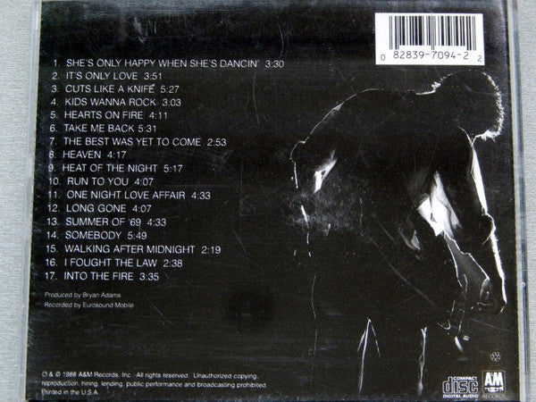 Bryan Adams : Live! Live! Live! (CD, Album)