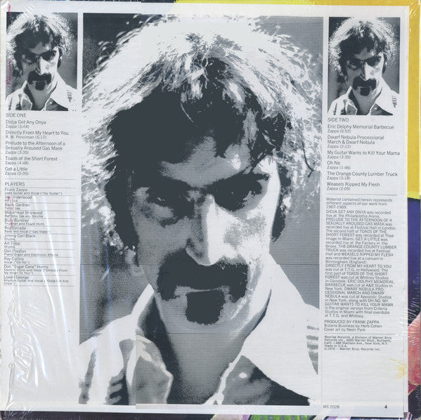 The Mothers : Weasels Ripped My Flesh (LP, Album, RE, Jac)