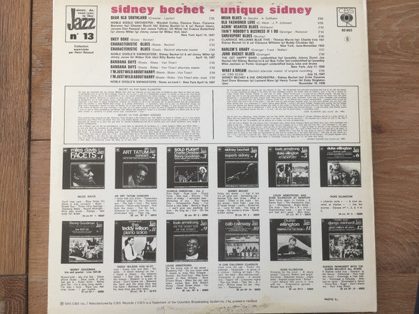 Sidney Bechet : Unique Sidney (LP, Comp)