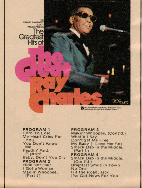 Ray Charles : The Greatest Hits of The Great Ray Charles (3x8-Trk, Comp)