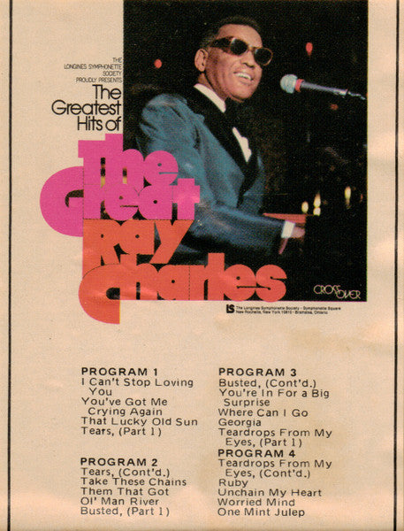 Ray Charles : The Greatest Hits of The Great Ray Charles (3x8-Trk, Comp)