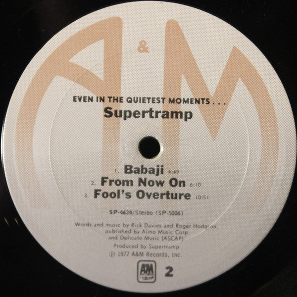 Supertramp : Even In The Quietest Moments... (LP, Album, San)