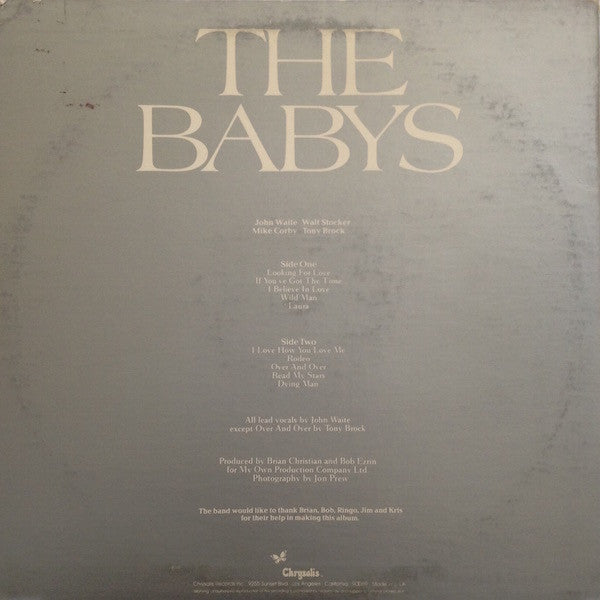 The Babys : The Babys (LP, Album, Gre)