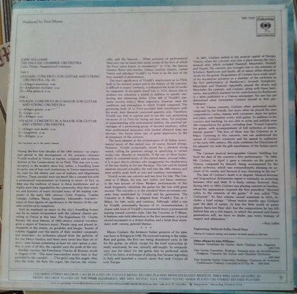 John Williams (7), Giuliani* / Vivaldi*, The English Chamber Orchestra* : Guitar Concerto In A Major / Guitar Concerto In D Major And A Major (LP, Album)