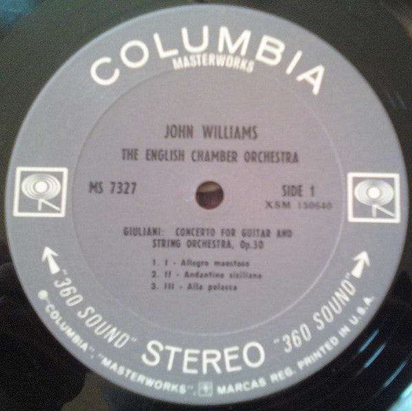John Williams (7), Giuliani* / Vivaldi*, The English Chamber Orchestra* : Guitar Concerto In A Major / Guitar Concerto In D Major And A Major (LP, Album)
