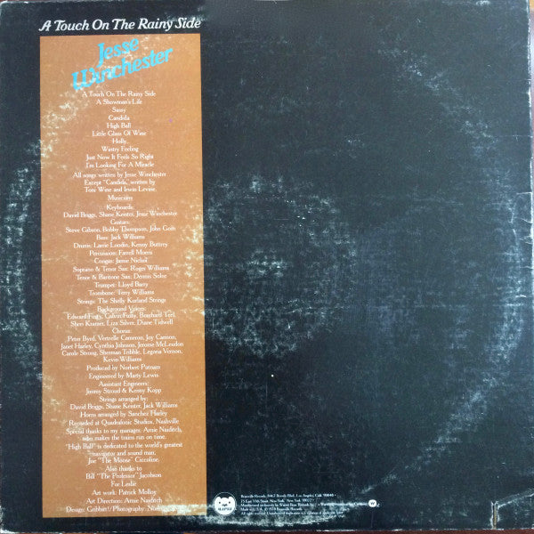 Jesse Winchester : A Touch On The Rainy Side (LP, Album, Win)
