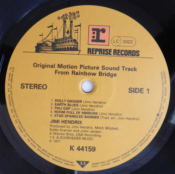 Jimi Hendrix : Rainbow Bridge - Original Motion Picture Sound Track (LP, RE)