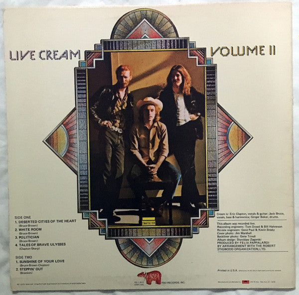 Cream (2) : Live Cream Volume II (LP, Album, RE, San)