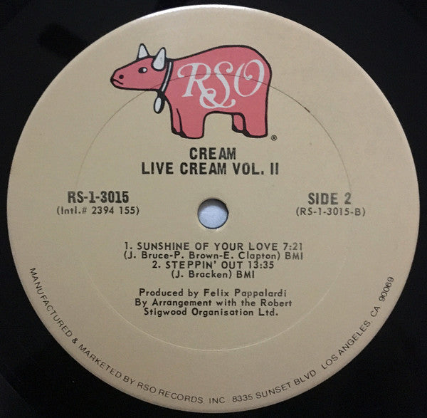 Cream (2) : Live Cream Volume II (LP, Album, RE, San)
