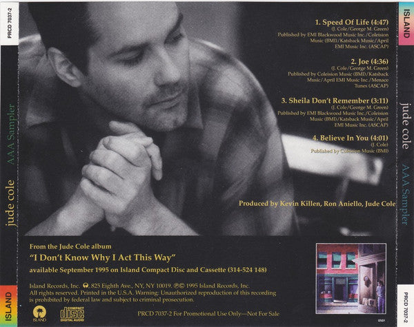 Jude Cole : AAA Sampler (CD, EP, Promo)